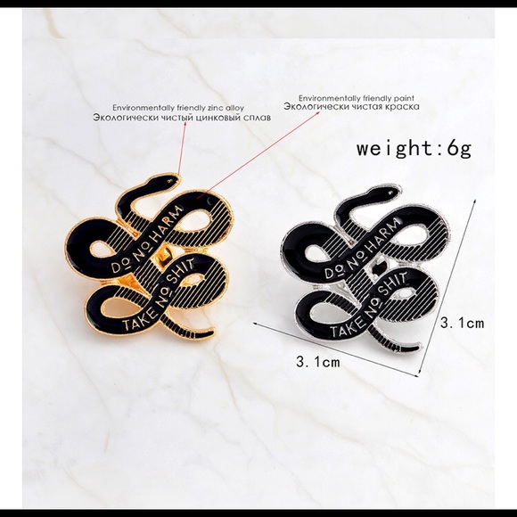 ‼️5 for $25 SALE‼️the Serpent in gold Enamel Pin - Picture 3 of 4